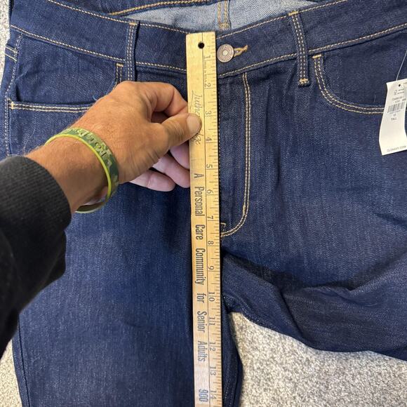 Old Navy Jeans Womens 12 Tall Blue Mid-Rise Wow Boot-Cut Stretch Denim Dark Wash - Picture 5 of 15